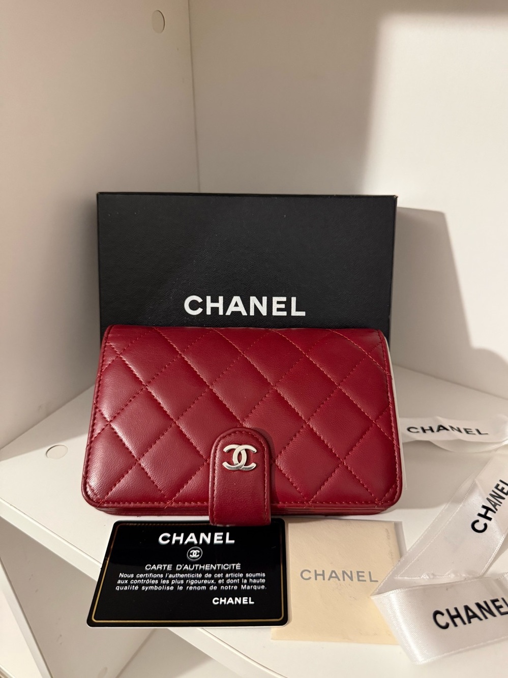 CHANEL Lambskin Quilted CC French Wallet - Rare Color